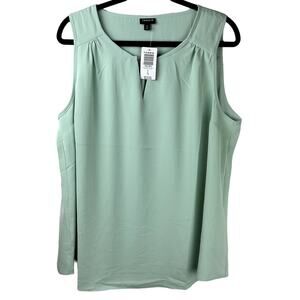 Torrid NWT Women Sz 0 (Large) Aqua Sleeveless Minimalist Natural Career Wear Top
